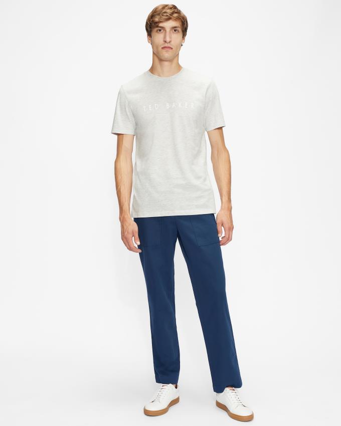 T-Shirt Ted Baker Short Sleeve Branded Grise Homme | IYO-56191000